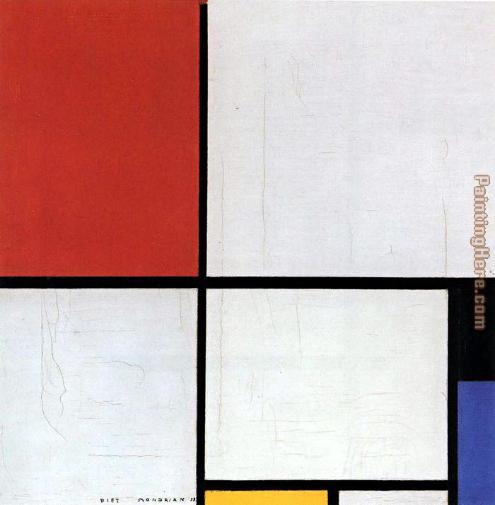 Composition with Red Blue Yellow painting - Piet Mondrian Composition with Red Blue Yellow art painting